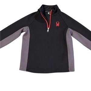 Spyder Kids Black and Gray Sweatshirt with Red Accent, Size 7-8